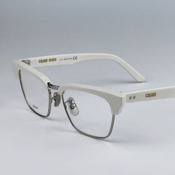 NEW Celine CL50026U 017 Matte Palladium White Geometric Women Eyeglasses main image 9